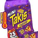 Takis Fuego Mini 25 pc / 1.23 oz Bite Size Multipack, Hot Chili Pepper & Lime Flavored Extreme Spicy Rolled Tortilla Chips (EXP 09/15/27)