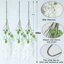 Dailisen 3 Strands 40'' Silk White Wisteria Artificial Flowers, Fake Wisteria Floral Hanging Plant Garland, for Home Decor, Party, Floor Vase, Balcony, Wedding Arrangement Decoration (White)