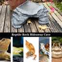 X-Large Bearded Dragon Basking Platform, Lizard, Snake or Reptile Hide with Heat Storage Slate Stone, 13x12x5 Inch Oversized Gecko Hide Cave