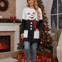 MOUSYA Women Dress Shirt Christmas Long Sleeve Tops Santa Printed Pullover Loose Plus Size T-Shirt Blouse with Pockets (White, S)