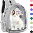 Pet Backpack Carrier, Bubble Backpack Cat Carrier, Pets and Small Dogs, Space Capsule Pet Carrier for Traveling, Walking, Hiking and Outdoor Activities (Gray)