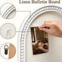 16" x 24" Linen Bulletin Board, Arched White Wood Frame with Beaded Trim, Decorative Pin Board Wall Organizer for Photos, Notes, Memo & Vision Board, 4060WH, 23.6 X 15.7 Inches