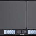 Taylor Dual Platform Food Kitchen Scale, Digital Grams and Ounces for Weight Loss, Baking, Cooking, Meal Prep, Spices, and Coffee, Backlit Display, Glass Platforms, 15lb, and 16oz Capacity, Black