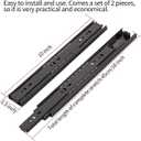 Drawer Slides, 10 Inch Full Extension 3 Section Ball Bearing Side Mounted Drawer Slider for Cabinet Kitchen Furniture ，2 Pack Black