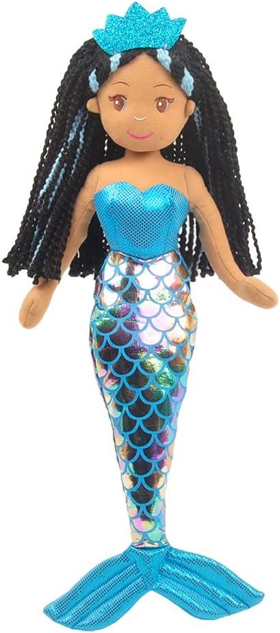 Linzy Toys,Aria Mermaid Doll, Soft Plush Mermaid, Blue, 18" Mermaid Toys for Little Girls, Sirenas Plush (89002)