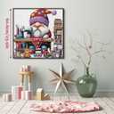 2 x Vintage Gnome Puzzles for Adults 1000 Pieces, Pretty Colorful Stitch Yarn Jigsaw Puzzles, Funny Challenging Knitting Sewing Machine Bear Puzzle