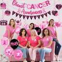 Breast Cancer Party Decorations,Pink Ribbon Hanging Swirls Breast Cancer Awareness Decorations Ceiling Hanging for Breast Cancer Awareness Month Decorations