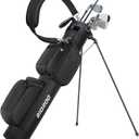 Golf Stand Bag, 3 Way Lightweight Par 3 Golf Bag Dividers Fits Up to 9 Clubs, Easy to Carry Pitch n Putt Golf Bag for Driving Range and Executive Courses