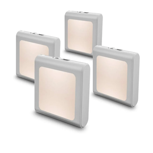 Led Night Light with Auto Dusk to Dawn Sensor, Soft Warm White Nightlights for Hallway, Bedroom, Kids Room, Kitchen, Stairway, 4 Pack