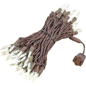 Novelty Lights Vintage Style T5 Warm White LED Christmas Lights, 35 Feet Brown Wire String of 70 Mini Bulbs, UL Listed Indoor/Outdoor Tree Lighting