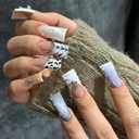 7 x Full Cover Duck Nail Tips, Long Duck Acrylic Nails Clear Curved False Nail Tips, Wide French Fake Nails For Extensions Home DIY Nail Tips Art 12 Sizes 120Pcs