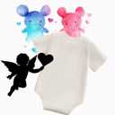 Newborn Baby Bodysuit Infant Short Sleeve Funny Letters Print Romper Reveal Pregnancy Announcement Clothes