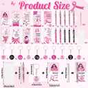 Breast Cancer Awareness Accessories - 230Pcs Breast Health Cancer Awareness Month Supplies Pink Ribbon Bookmarks Pens Keychains Public Events Charity Gifts for Women Girl Survivor Volunteer