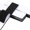 noot products 20 Sets 1x4 Inch Hook and Loop Fastener Strips with Adhesive Heavy Duty Double Sided Sticky Picture Hanging Wall Mounting Tape for Home and Office Use, Black