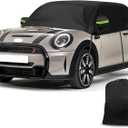 Half Car Cover Compatible with 2000-2024 Mini Cooper/S/Hardtop 2 Dr, Hail Protector Car Cover for Windproof Dustproof UV Resistant Protect Your Windshield and Roof (Black)