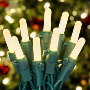 woohaha Clear Christmas Lights 2PACK 50Count 16Feet LED Bulb Mini String Lights for Indoor Xmas Tree Garland Birthday Wedding Party Festival Decoration, Green WireWarm White