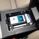 HGWEI Center Console Organizer Compatible with 2024-2026 Toyota Land Cruiser/Land Cruiser 1958 Interior Accessories, Middle Armrest Storage Box Insert Tray Coin Holder (Not Fit with Cool Box) Black