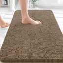 OLANLY Bathroom Rugs 36x24, Extra Soft Absorbent Chenille Bath Rugs, Rubber Backing Quick Dry, Machine Washable Bath Mats for Bathroom Floor, Tub and Shower, Home Decor Accessories, Tan
