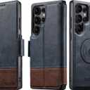 SINIANL for Samsung Galaxy S23 Ultra Leather Wallet Case Compatible with MagSafe Wireless Charging, Detachable Leather Cover with Card Slots Holder, Kickstand, Magnetic for Galaxy S23 Ultra Blue