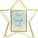 Star Shape Vertical Photo Frame Golden Vintage Picture Frame Decorative Photo Frames Picture Display Frame (Star,Large)