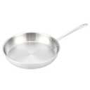 Amazon Basics Tri-Ply Stainless Steel Fry Pan, 12 inch, Silver, Evenly Distributes Heat, Sturdy Handle