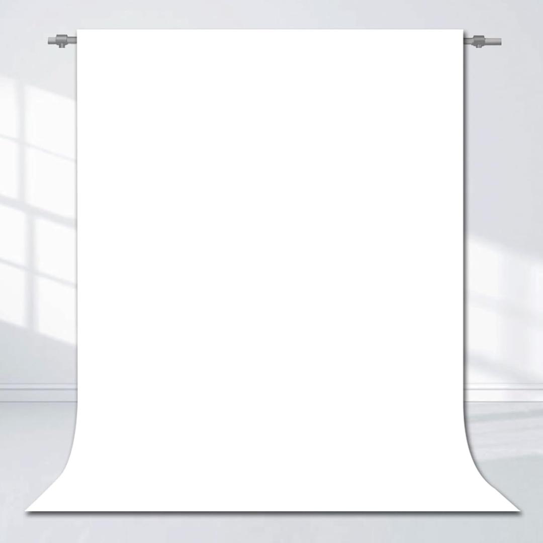 White Background for Photography, Photobooth Professional Photo Backdrop Curtains, Studio Portrait Video Teams Photo op Backdrop Solid Color Backdrops for Photography 8x10FT