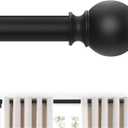 Black Curtain Rods 48 to 84 Inches(4-7 Feet),5/8 inch Splicing Drapery Rods,Small Curtain Rods Set,Size: 36''-88'',Matte Black