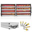 CATITO 100 Pieces Router Bits Set, 1/4" Shank Router Bit, Professional Woodworking Milling Cutter Set, Tungsten Carbide Milling Bit Kits for Professional Woodworking