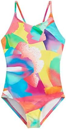 Kanu Surf Girls' Hurricane Beach Sport UPF 50 One Piece Swimsuit Size 8, Isabel Multi