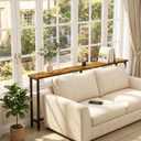 70" Narrow Sofa Table with Outlet (2 AC Outlets & 2 USB Ports), Behind Couch Table with Charging Station, Long Skinny Console Table for Living Room, Entryway and Hallway (Rustic Brown)