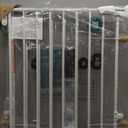 Babelio Baby Gate for Stairs, Kitchen & Doorways, 26-43" W 28" H No Bottom Bar| Easy Installation| One-Handed Operation| Auto-Close| Hardware Mount (Drill Needed) Safety Dog/Pet Gate Indoor (White)