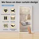 Upgraded Pet Screen Door Opening Fits Doors Up to 36"x84",Heavy Duty Cat Proof Mesh Screen Door with Zipper Closure,Prevent Cats Running Out from Home,Bedroom,Living Room,Kitchen,(White)