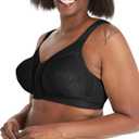 Playtex Women's 18 Hour Front-Close Wireless Bra, 4-Way TruSUPPORT Bra with Flex Back (Black), 38D, 2 pcs