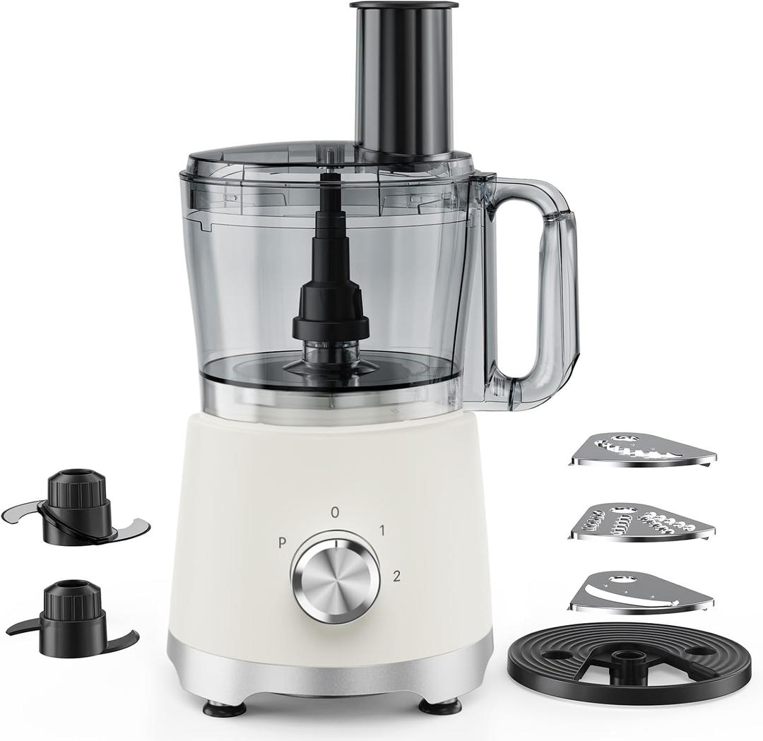NEWBULIG 10.5 Cups Food Processor, Versatile Food processors with 5 Blades, 600W Powerful Meat Grinder for Slicing, Shredding, Chopping, Kneading, Dishwasher Safe, for Meat, Vegetables, Fruit, Dough