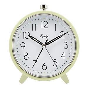 Equity 5" Silent Sweeping Quartz Metal Alarm Clock-Light Green (Model 20090)