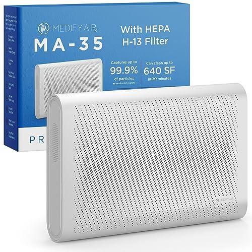 Medify MA-35 Air Purifier with True HEPA H13 Filter | 1,280 ft² Coverage in 1hr for Allergens, Smoke, Wildfires, Odors, Pollen, Pet Dander | Quiet 99.9% Removal to 0.1 Microns | Silver, 1-Pack