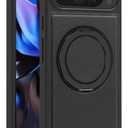 Magnetic Case Designed for Google Pixel 10 Pro XL Premium PU Leather 360 Degree Rotatable Ring Stand Kickstand Rugged Shockproof Phone Cover for Pixel 10 Pro XL (Black)