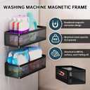 2-Pack Laundry Room Organization, Magnetic Shelves with Tall Guardrails to Prevent Falling - Strong Magnet Organizer for Washing Machine, Refrigerator, Kitchen & Pantry
