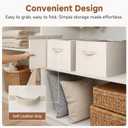 StorageWorks Fabric Closet Organizers and Storage Bin, Foldable Shelf Baskets for Organization and Storage, Beige, 3-Pack, Extra Large