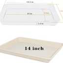 VUWEZ Rectangle Plant Tray, Plant Drip Tray, Plant Pot Saucers, Plant Germination Trays, Plant Saucers, 14.5'' x 11'' x 1.5'' (2 pack), Beige
