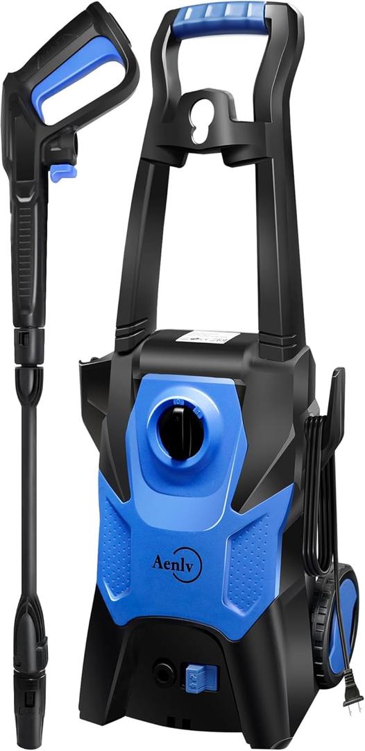 Electric Pressure Washer 3200 PSI 2.2 GPM with Rotatable Nozzles & Foam Cannon, Power Washer for Car Driveway Patio, Wheeled Portable Cleaner w/Safety Lock