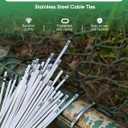 Sinlon 100pcs Heavy Duty Stainless Steel Fence Ties 11.8 inch Metal Zip Ties for Chain Link Fence, Chicken Coop, Dog Fence, Outdoor Fencing & Thermal Insulation (304 Stainless Steel Cable Ties)