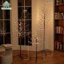 VIVATREES 3ft & 5ft & 6ft Twinkling Twig Trees Set, with Warm White Lights, Indoor Outdoor Christmas & Wedding Decor(3 Sizes Pack)