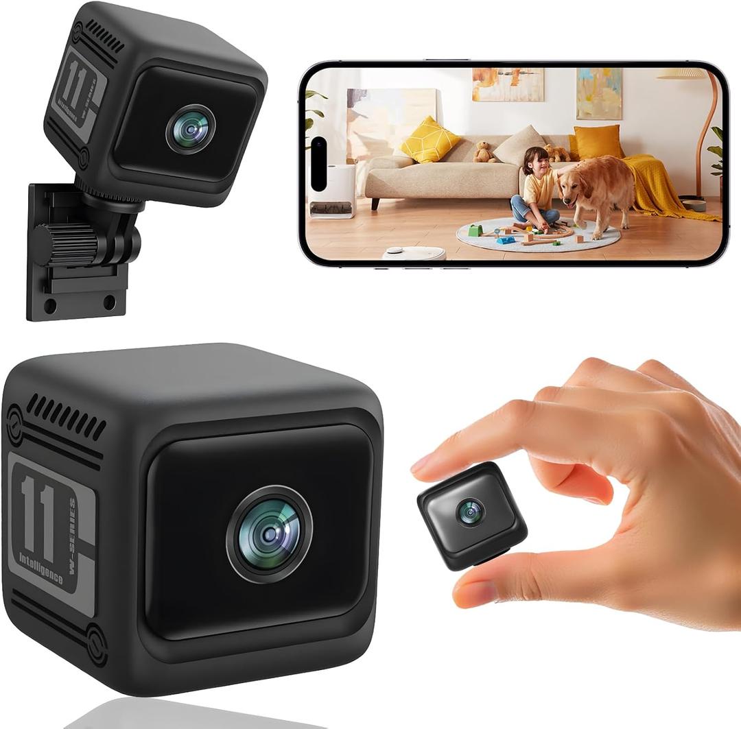 Spy Camera Hidden Camera, 4K Mini Cameras with Motion Detection, for Nanny Cam Wireless Surveillance for Indoor Home and Office, Black