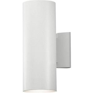 Kichler 9244WH Outdoor Cylinder Wall Mount Sconce UpLight Downlight, White 2-Light (5" W x 12" H) 130 Watts