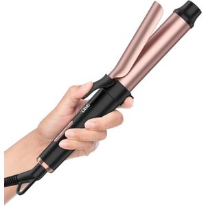 Travel Curling Iron 5 Adjustable Temp, 1 Inch Mini Curling Iron Travel Size with LED Display, Ceramic Mini Hair Curler with Keratin and Argan Oil Infuse, Dual Voltage