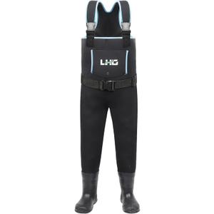 Waders for Kids Waterproof Neoprene Chest Waders Insulated Hunting Fishing Youth Waders for Boy Girl (4/5 Little Kid, Black)