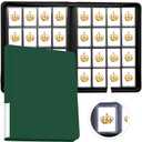 16 Pocket Toploader Binder, Holds 640 Cards, Ringless Design Side-Load Toploaders Holder for 3"x4" Top Loader Trading/Sports Cards Top Loaders (Green)