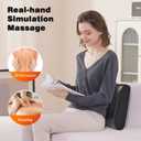 Boriwat Back Massager with Heat, Percussion & Shiatsu 2-in-1 Massager for Lower Back Pain Relief, 3D Deep Tissue Kneading Massage Pillow for Back, Waist, Leg, Foot Relax, Gifts for Women Men