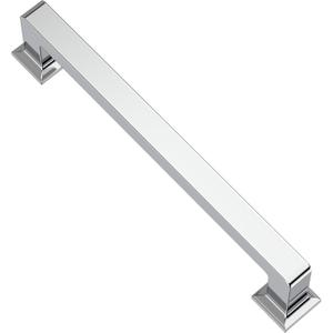 Alzassbg 10 Pack Polished Chrome Cabinet Pulls, 5 Inch(128mm) Hole Centers Cabinet Handles Square Kitchen Hardware for Cabinets AL3046CP